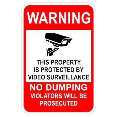 Sign Solutions Usa Warning (S) This Property 12"X18" Diamond Grade Cubed Reflective (DG3) 080 DCS08DWT1218CUS00103
